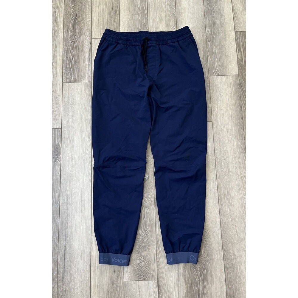 Outdoor Voices Blue Nylon Jogger Sweatpants Mens Sz Medium Zip Pocket